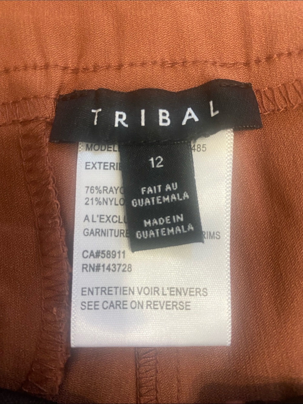 Tribal Copper Brown Boot-Cut Pants - Picture 4 of 7